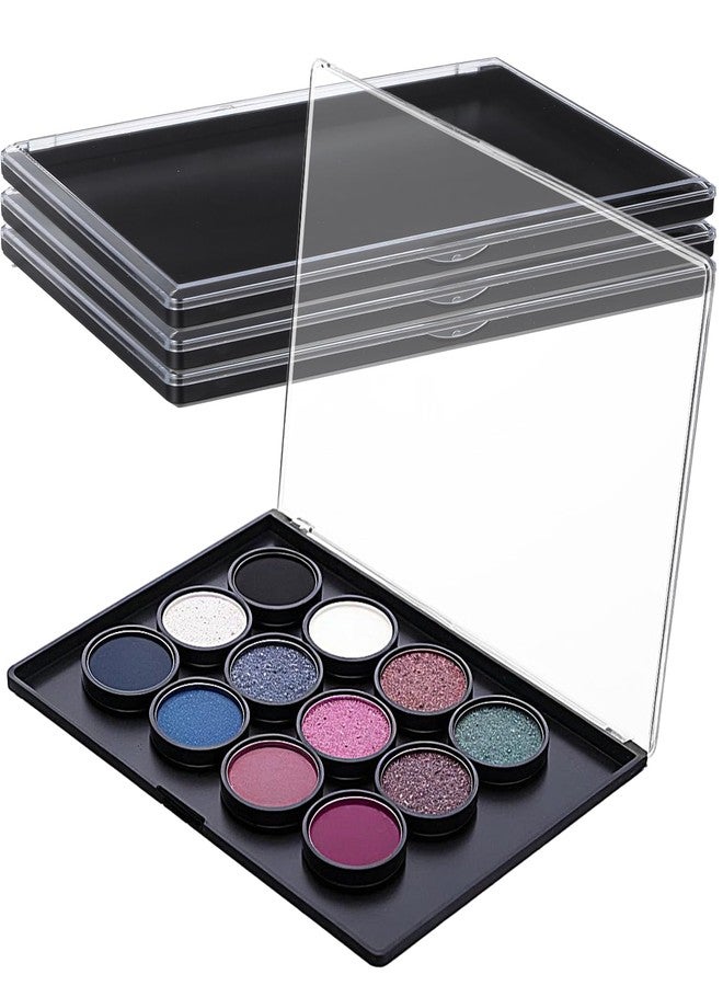 Tobeelec 4 Pack Small Magnetic Makeup Palette with Clear Top, Empty Eyeshadow Pan Dispensing Storage Box for DIY Cosmetics Lipstick Blush Powder - 7.7"X4.3" - Image 1